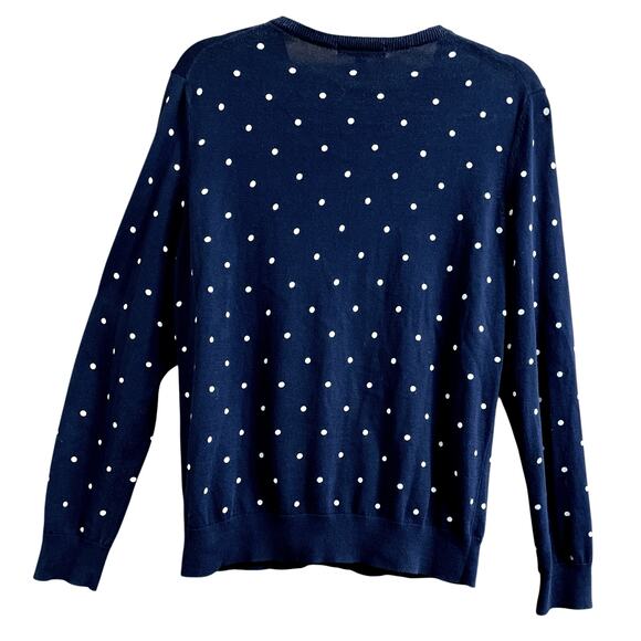 Uniqlo Navy Polka Dot Cardigan Sweater XL - Picture 3 of 15